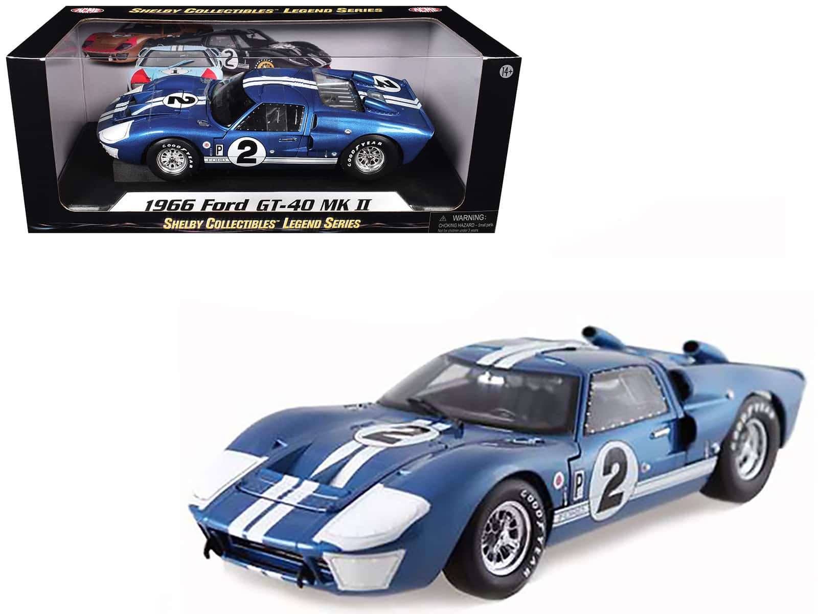 1966 Ford GT40 Mark II #2 Blue 12 Hours of Sebring 1/18 Diecast Car Model by Shelby Collectibles price history on PriceWatchPro