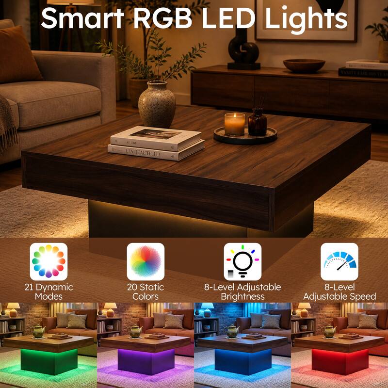 Smart RGB LED Lights

- 21 Dynamic Modes
- 20 Static Colors
- 8-Level Adjustable Brightness
- 8-Level Adjustable Speed