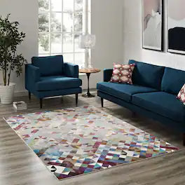 Modway - Lavendula Triangle Mosaic Area Rug - Multicolored