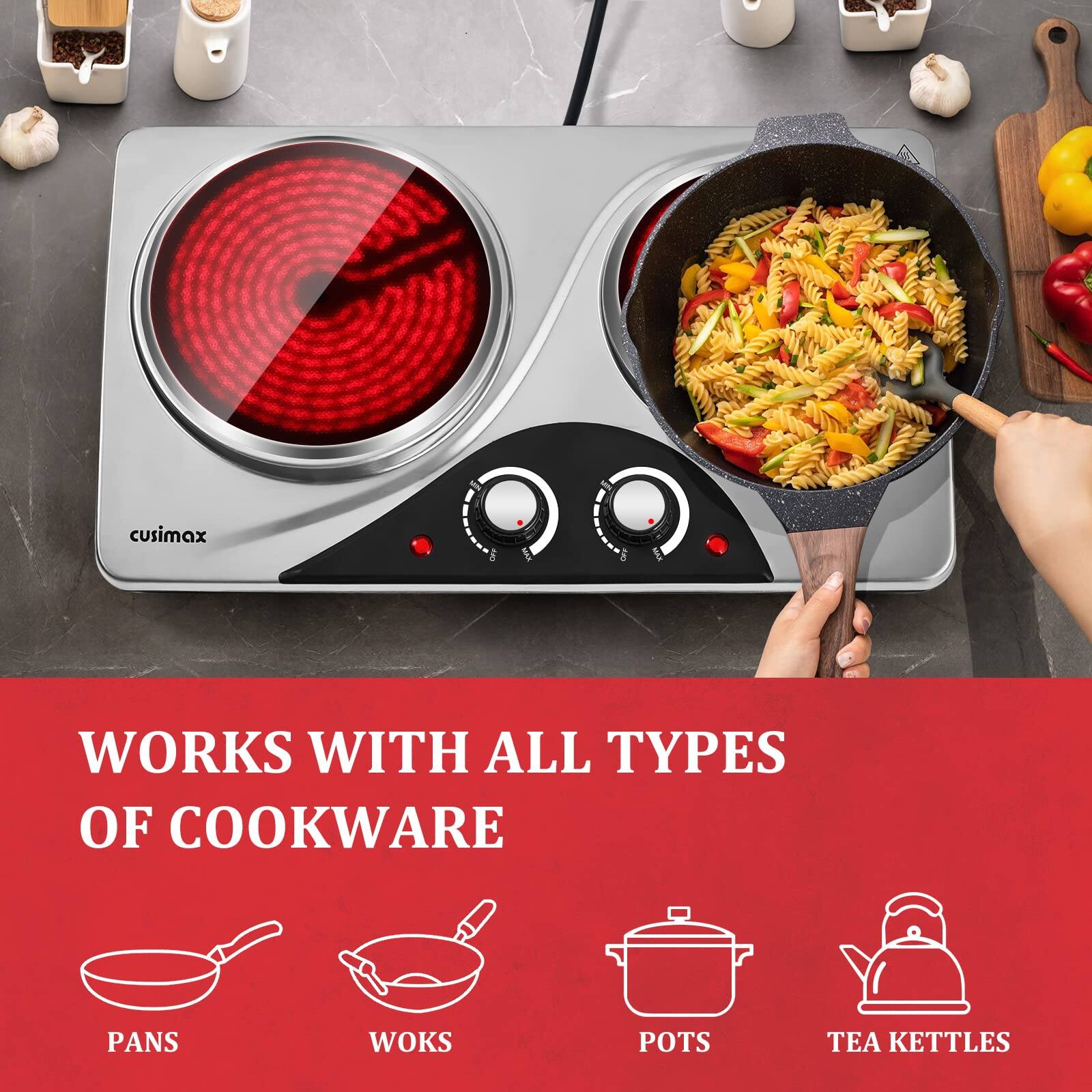 cusimax WORKS WITH ALL TYPES OF COOKWARE PANS WOKS POTS TEA KETTLES