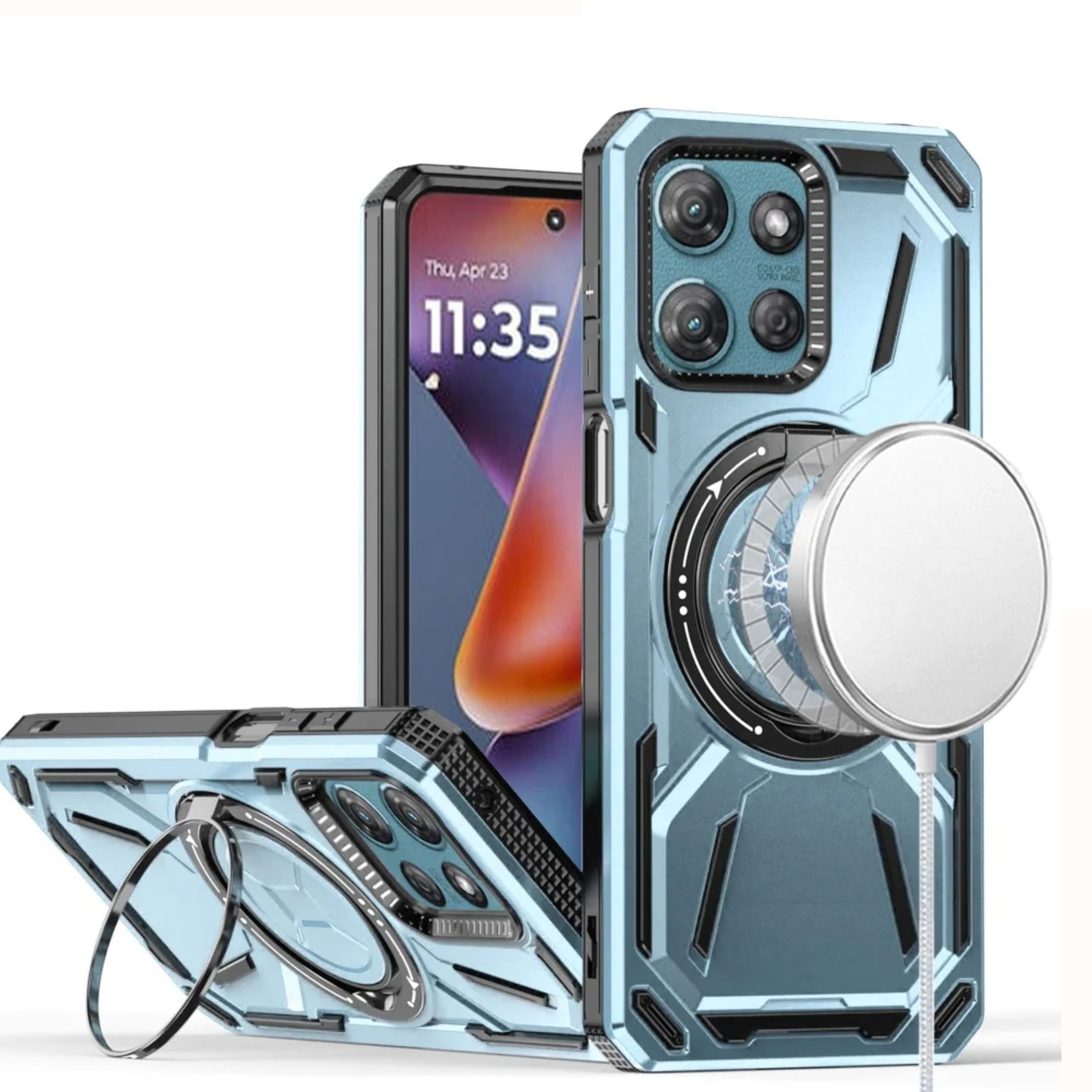 Kitcheniva - Magnetic Circle Protective Case With Tempered Glass For Moto G 2026 - Blue price history on PriceWatchPro