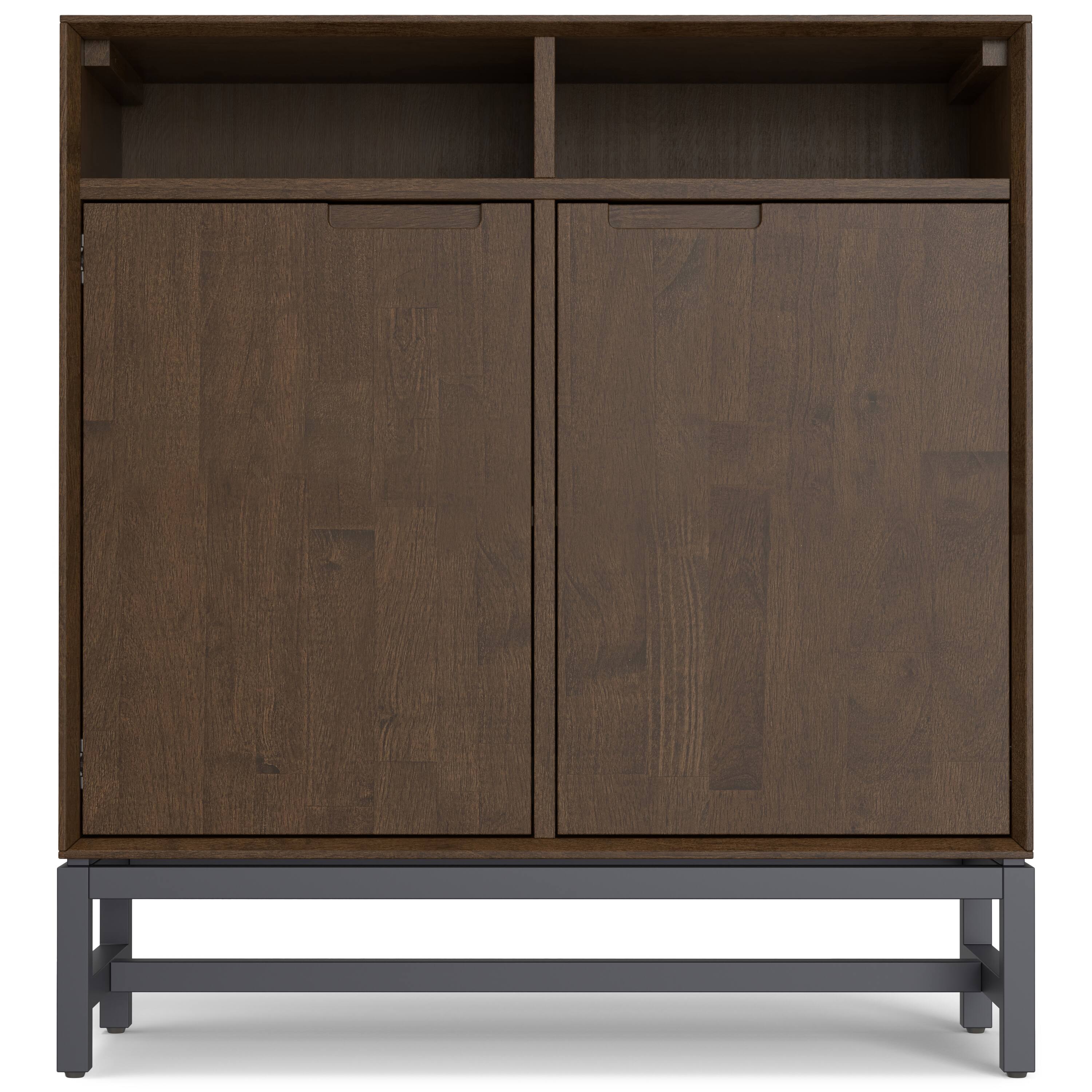 Left. Simpli Home - Banting 36 inch Storage Cabinet (Set of 2) - Walnut Brown.