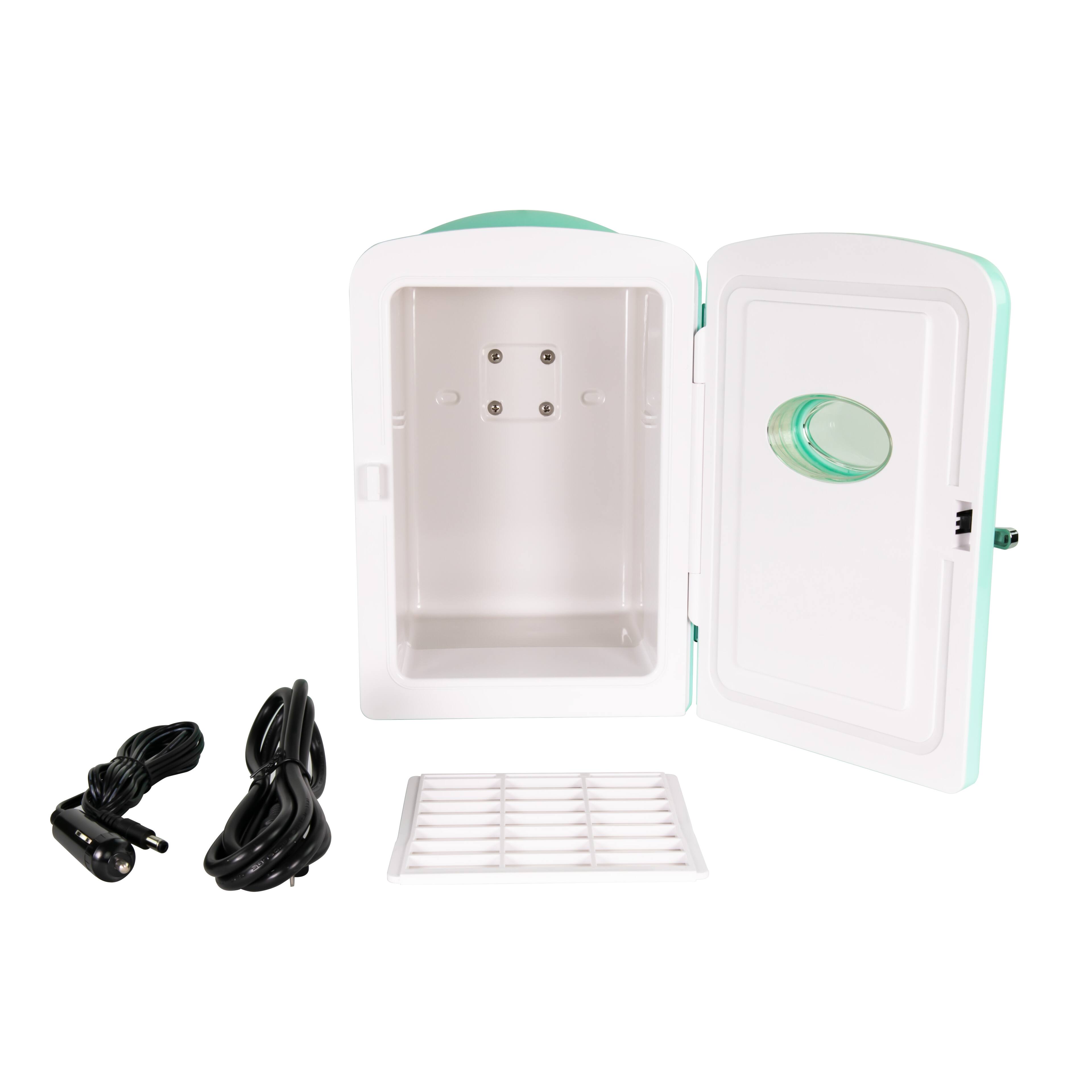 Left. Nostalgia - Retro 6-Can Display Fridge & Heater - Aqua.