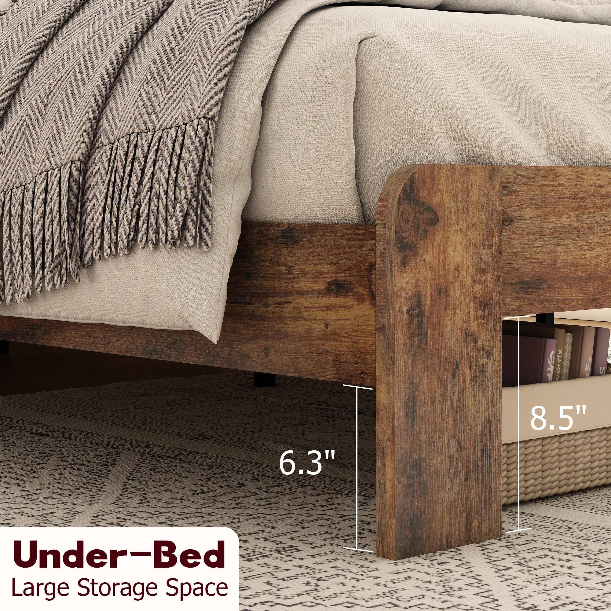 6.3"  
8.5"  
Under-Bed  
Large Storage Space