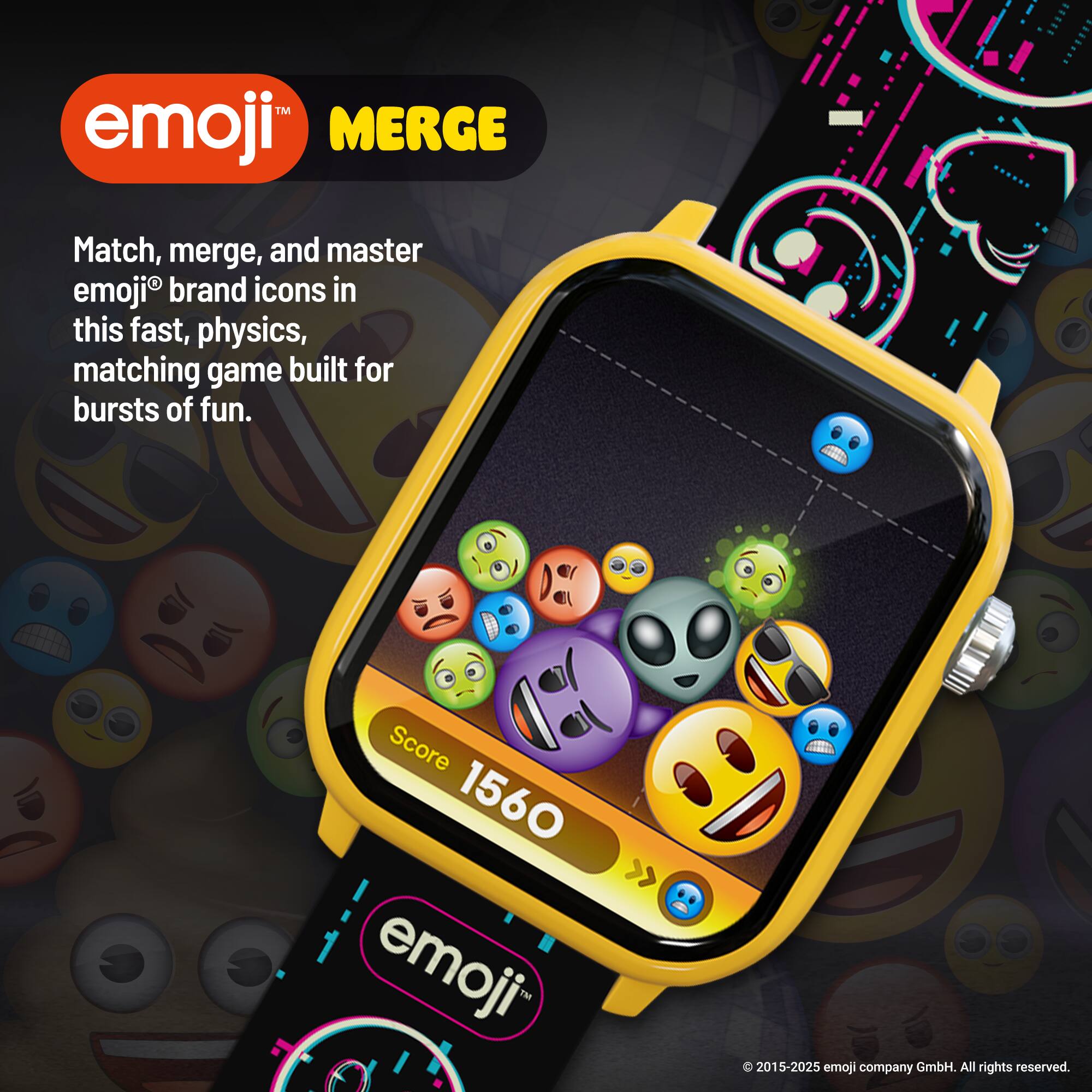 emoji™ MERGE

Match, merge, and master emoji® brand icons in this fast, physics, matching game built for bursts of fun.

Score 1560

© 2015-2025 emoji company GmbH. All rights reserved.