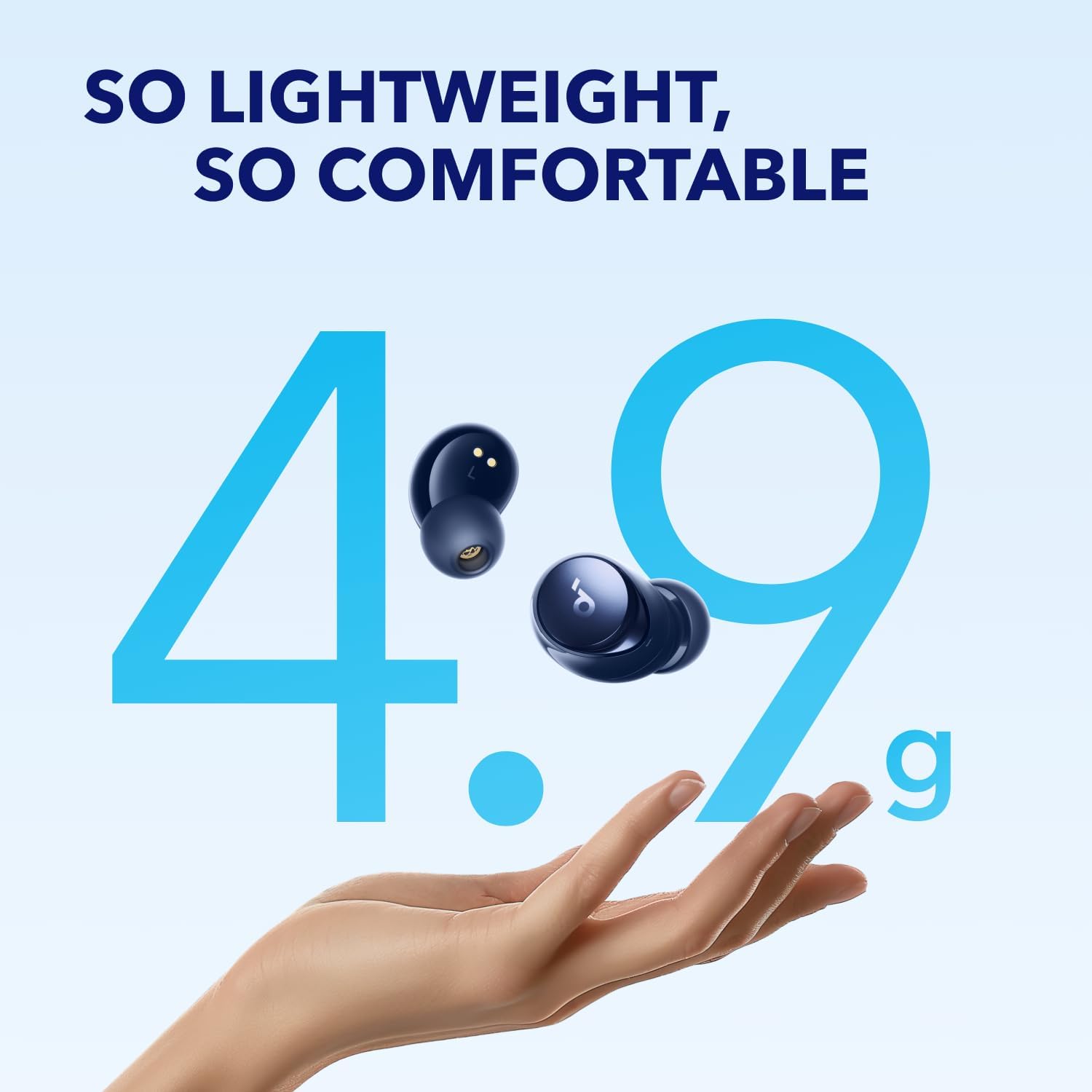 SO LIGHTWEIGHT, SO COMFORTABLE  
4.9 g