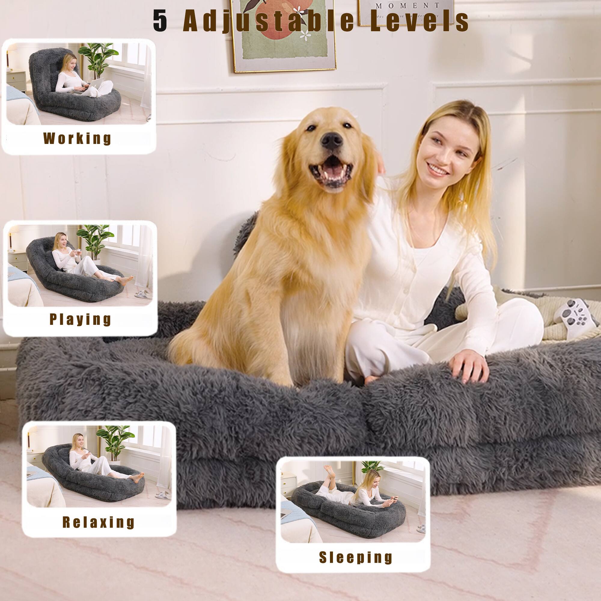 5 Adjustable Levels

Working  
Playing  
Relaxing  
Sleeping