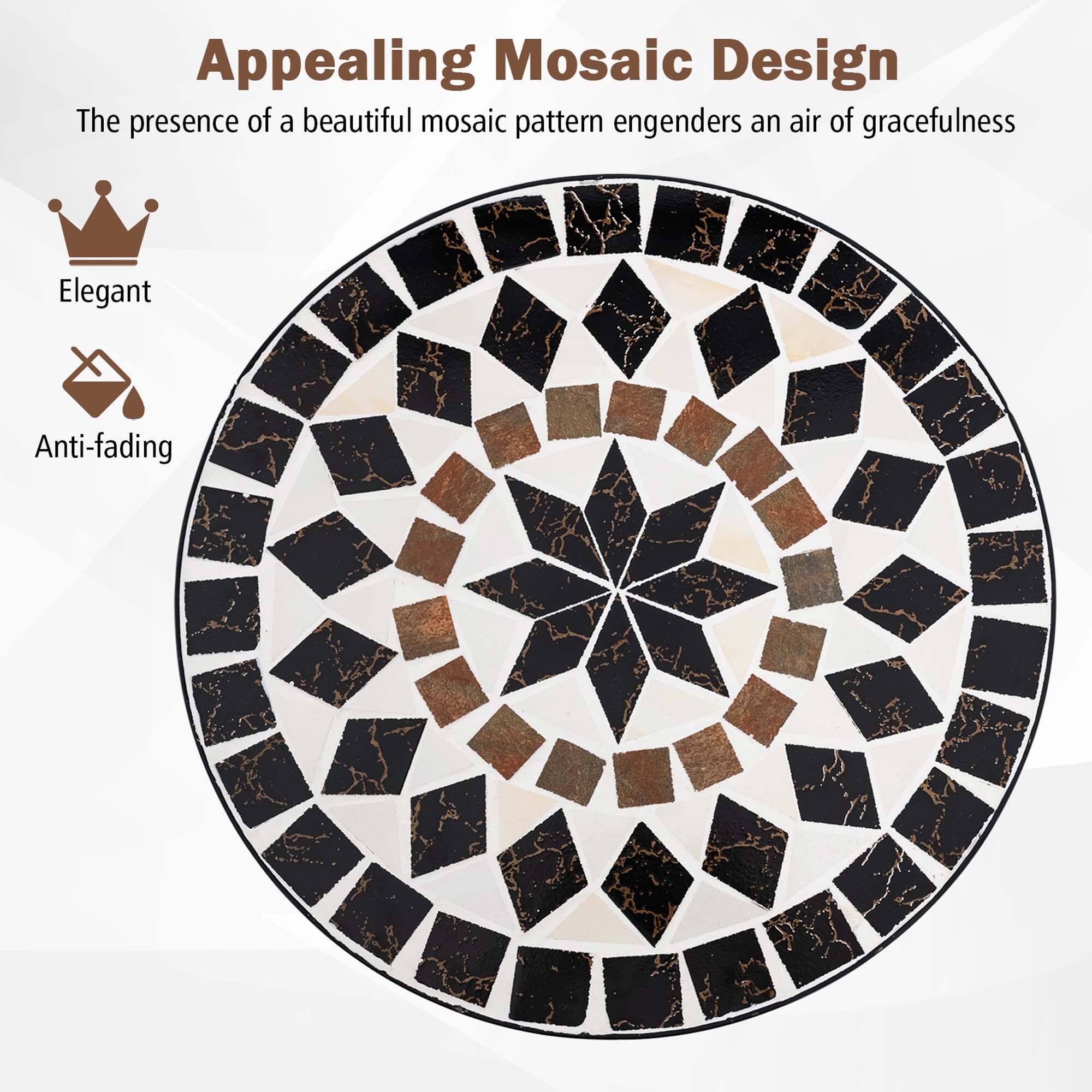 Appealing Mosaic Design  
The presence of a beautiful mosaic pattern engenders an air of gracefulness  

Elegant  
Anti-fading