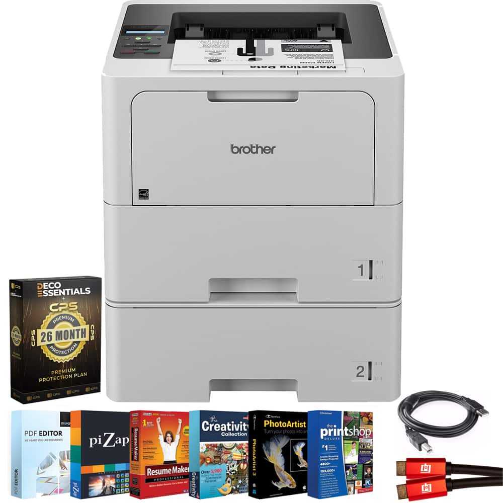 Brother - HL-L6210DWT Business Printer with 26-Month Plan, HDMI & USB Cables