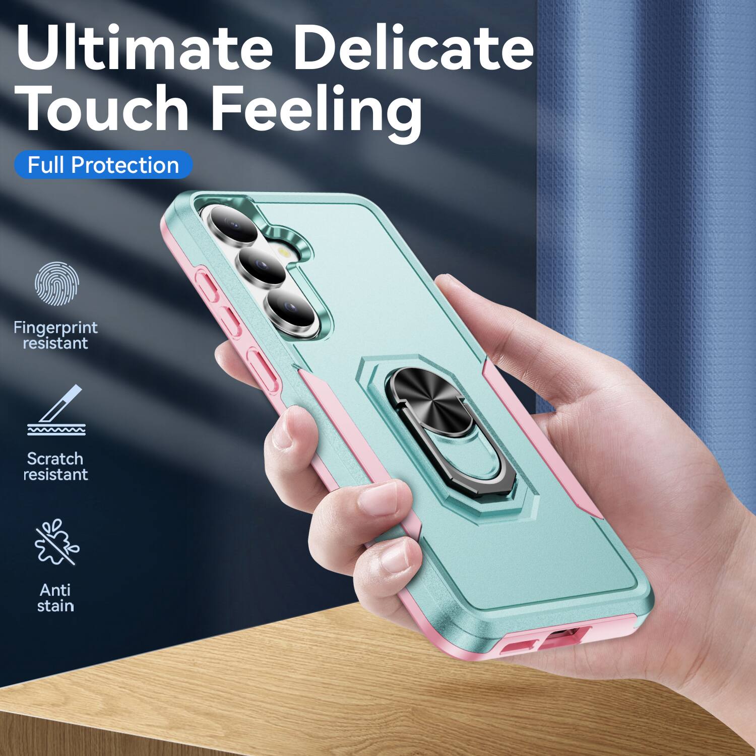 Ultimate Delicate Touch Feeling  
Full Protection  
Fingerprint resistant  
Scratch resistant  
Anti stain
