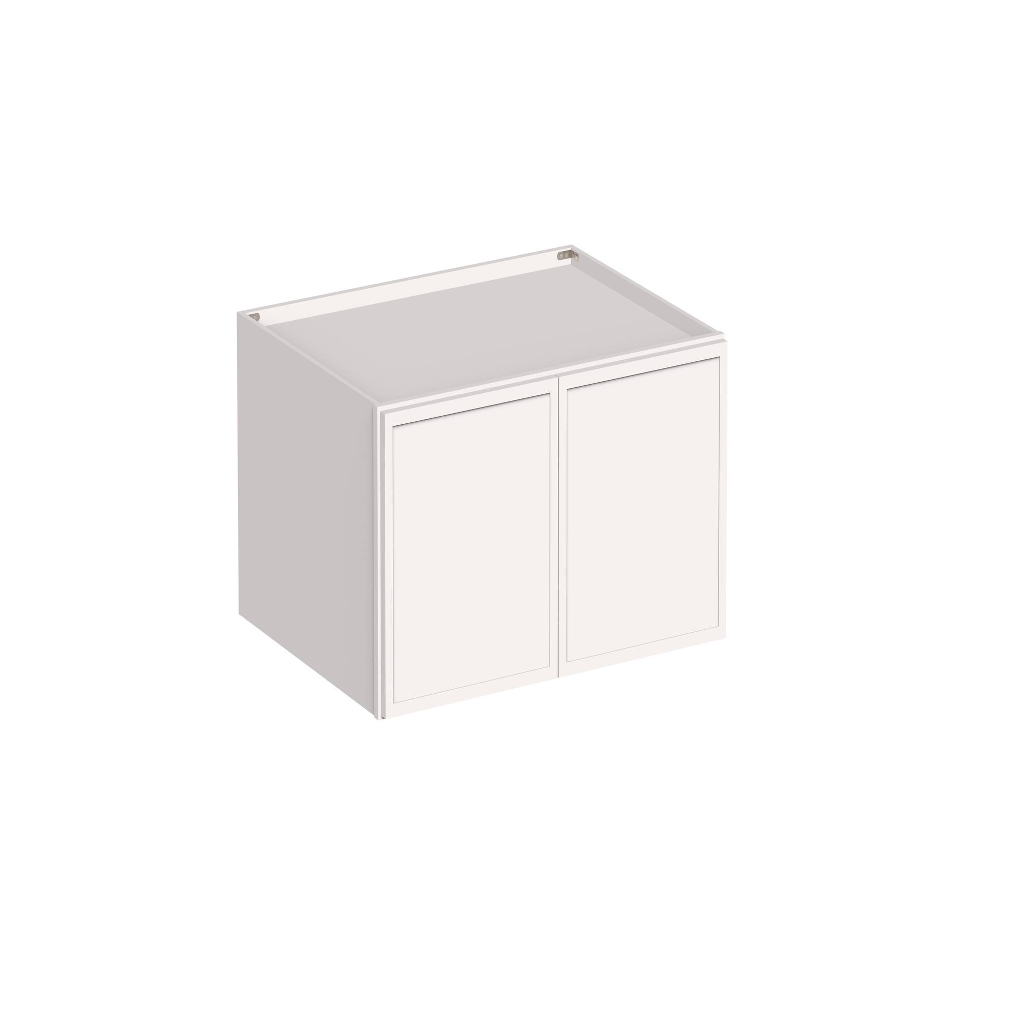 Angle. Boyel Living - 36-in W x 18-in H x 27-in D Slim Shaker RTA Kitchen Deep Wall Cabinet with Soft-Close - Snow White.