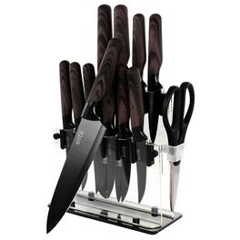 Gibson - Soho Lounge 13 Piece Cutlery Set with Acrylic Knife Stand - Brown