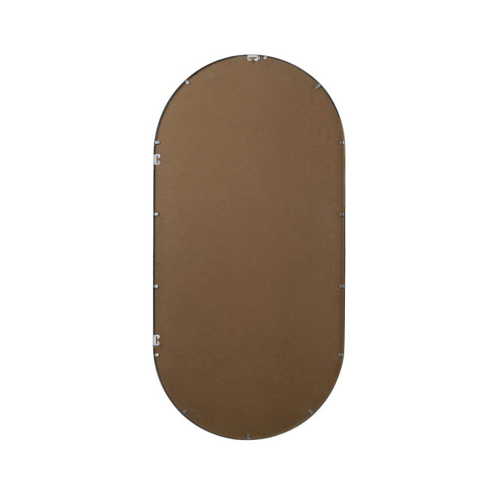 Angle. Elegant Decor - Metal Frame Oval Mirror 30x60 Inch in Silver - Silver.