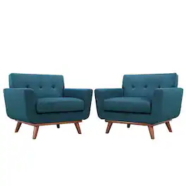 Engage Wood Armchair Set of 2 by Modway - Blue