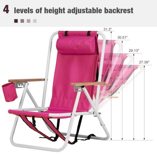 4 levels of height adjustable backrest

31.3"  
30.51"  
29.13"  
27.36"