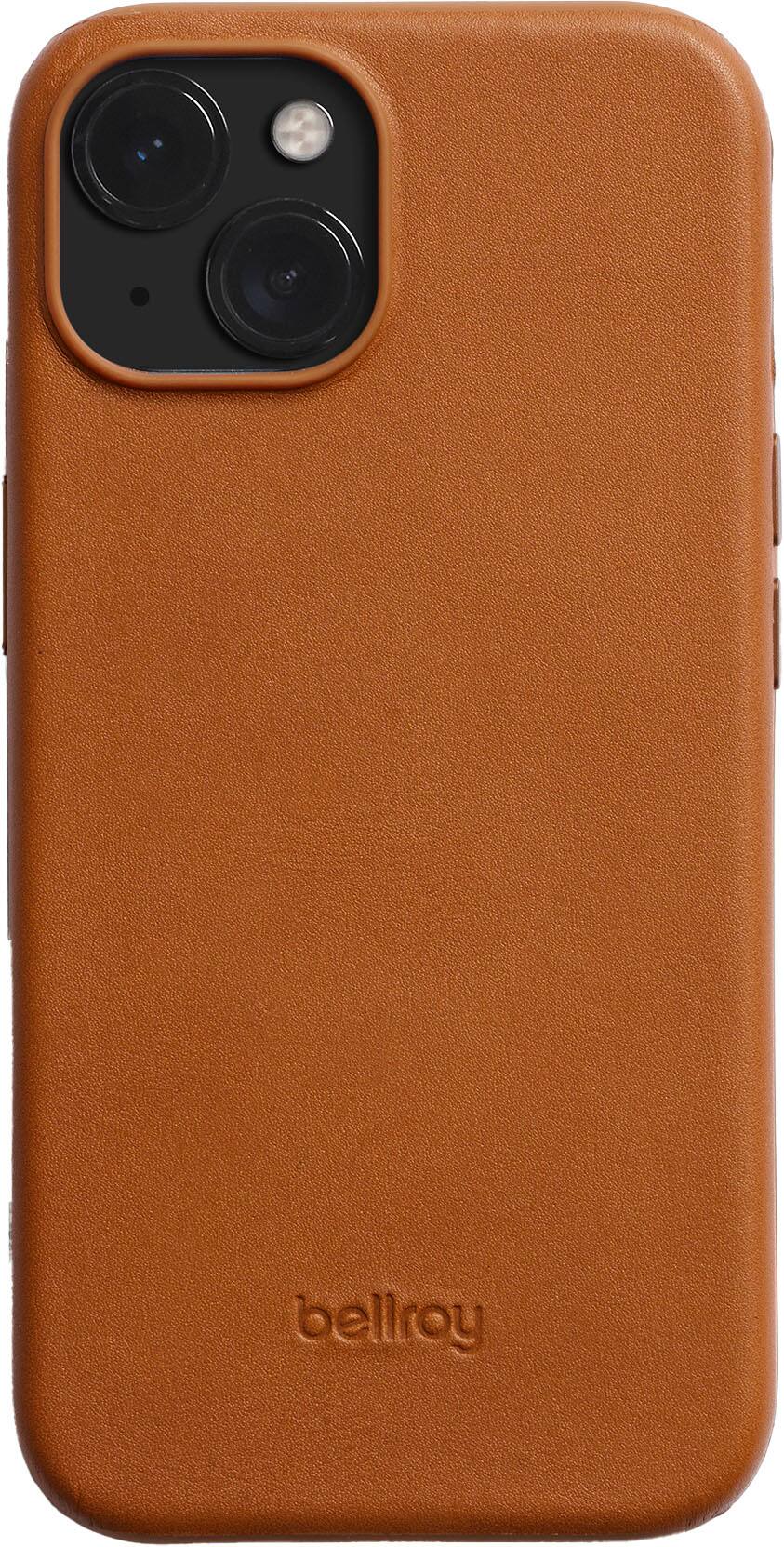 Front. Bellroy - iPhone 15 Phone Leather Case - Terracotta.