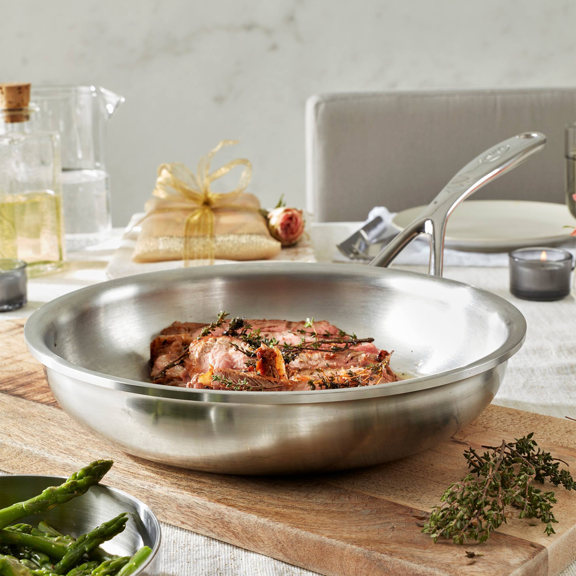 Alt View 2. Demeyere - Demeyere Atlantis Proline 7 9.4-inch Stainless Steel Fry Pan - Stainless Steel.