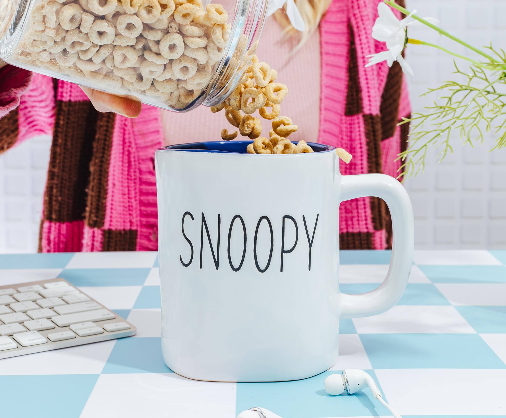 Alt View 2. Silver Buffalo - Peanuts Snoopy Ceramic Pottery Mug | Holds 25 Ounces - White.