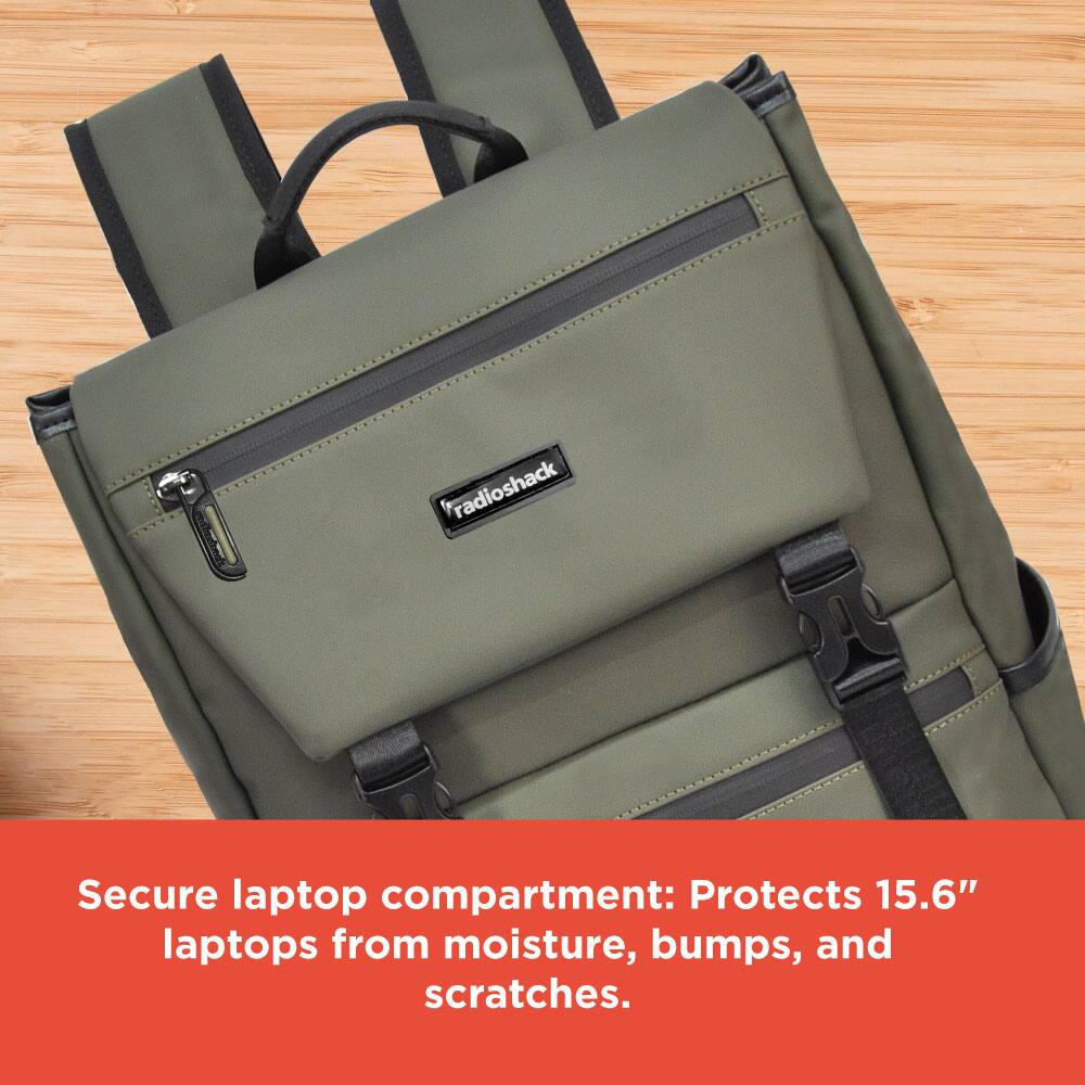 Secure laptop compartment: Protects 15.6" laptops from moisture, bumps, and scratches.