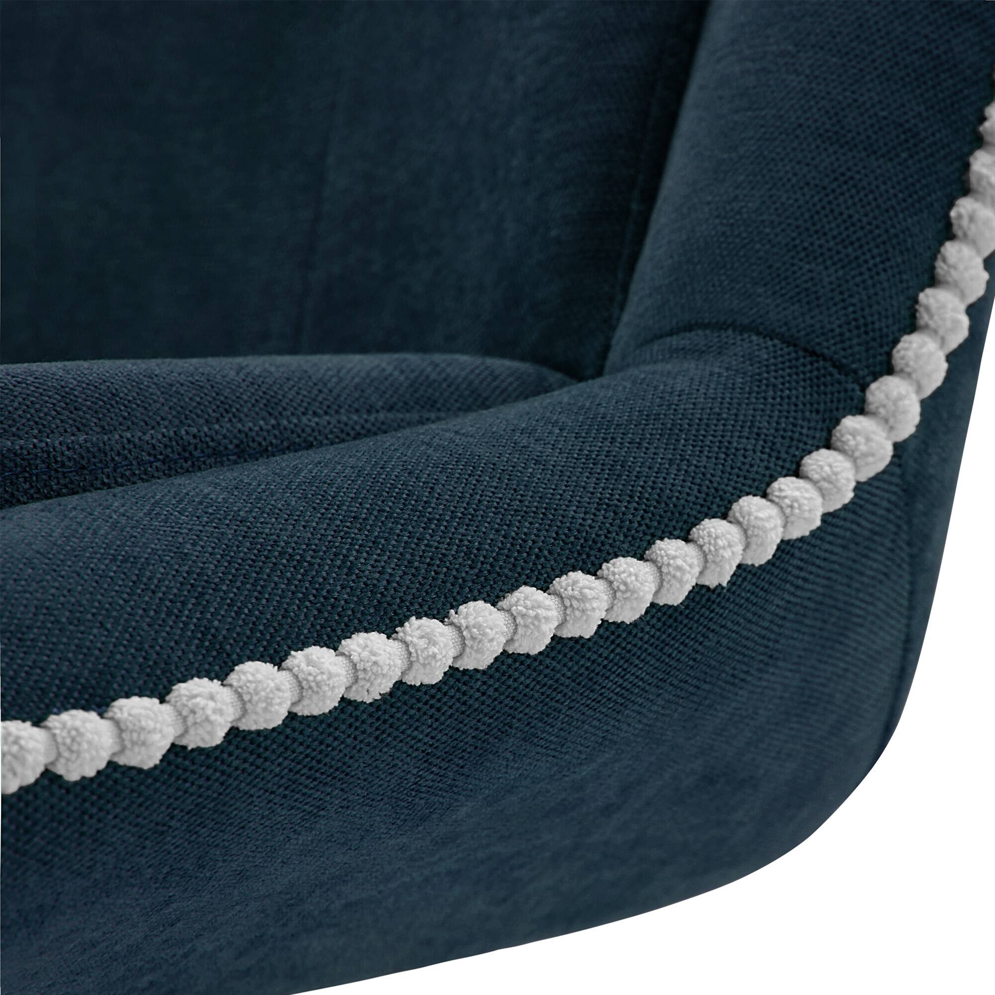 Alt View 5. KERDOM - Swivel Bar Chairs Set of 2, Height Adjustable Counter Stools with Footrest, Linen Upholstered Barstools Counter Height - Navy Blue.