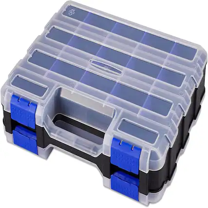 Front. RTMB - Hardware Organizers for Small Parts Storage Case, Tools Box, Double Side.