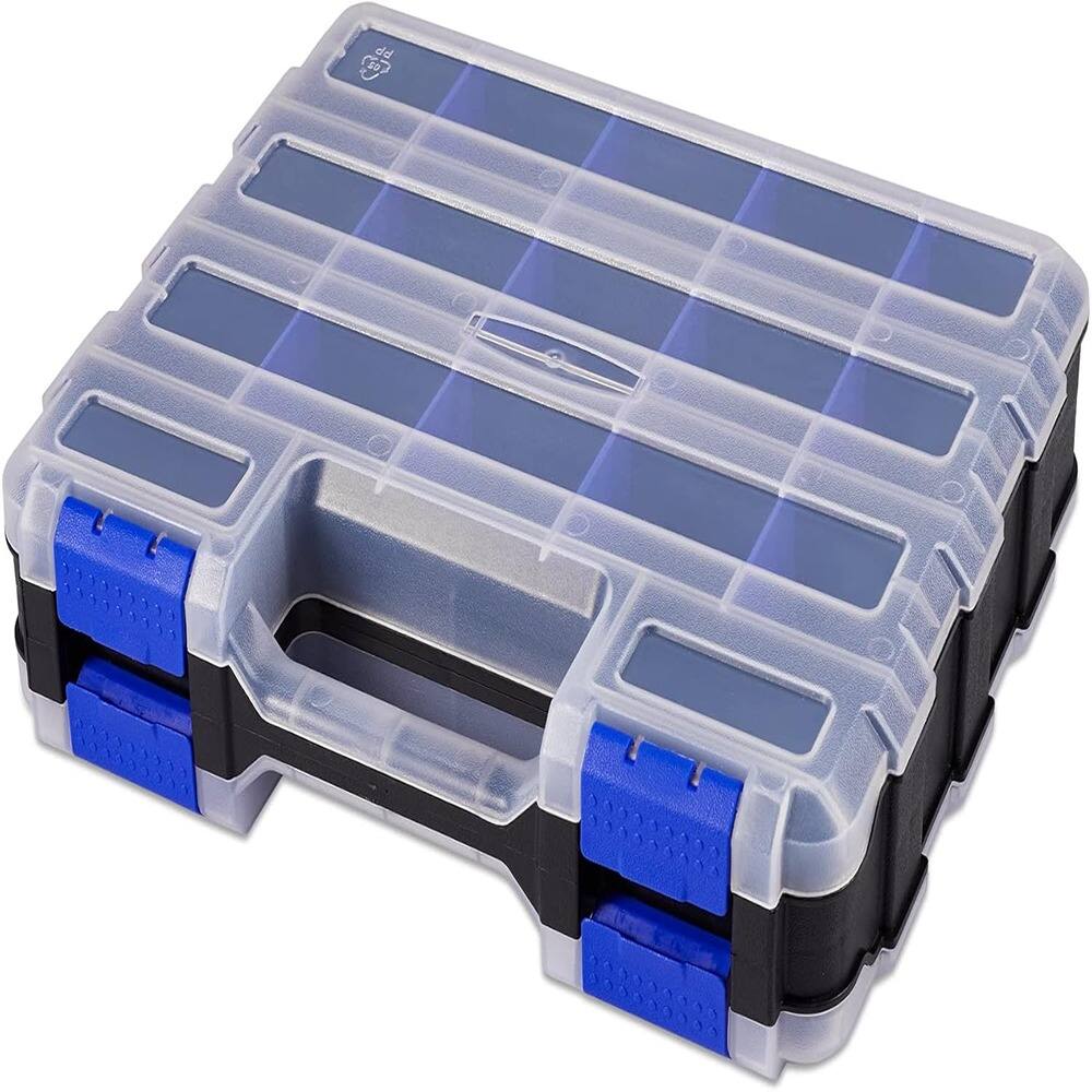 Front. RTMB - Hardware Organizers for Small Parts Storage Case, Tools Box, Double Side.