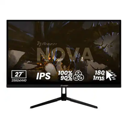Arozzi NOVA 27" 100% RGB 90% G 180 Hz 1ms 2560x1440 DCI-P3 IPS
