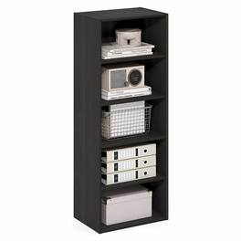 Furinno - Basic 5-Tier Open Shelf Bookcase, Bookshelf, Storage Organizer, 11 x 17 x 44 - Espresso