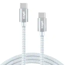 Xyst - Braided USB-C to USB-C Charge and Sync Cable 10Ft - White