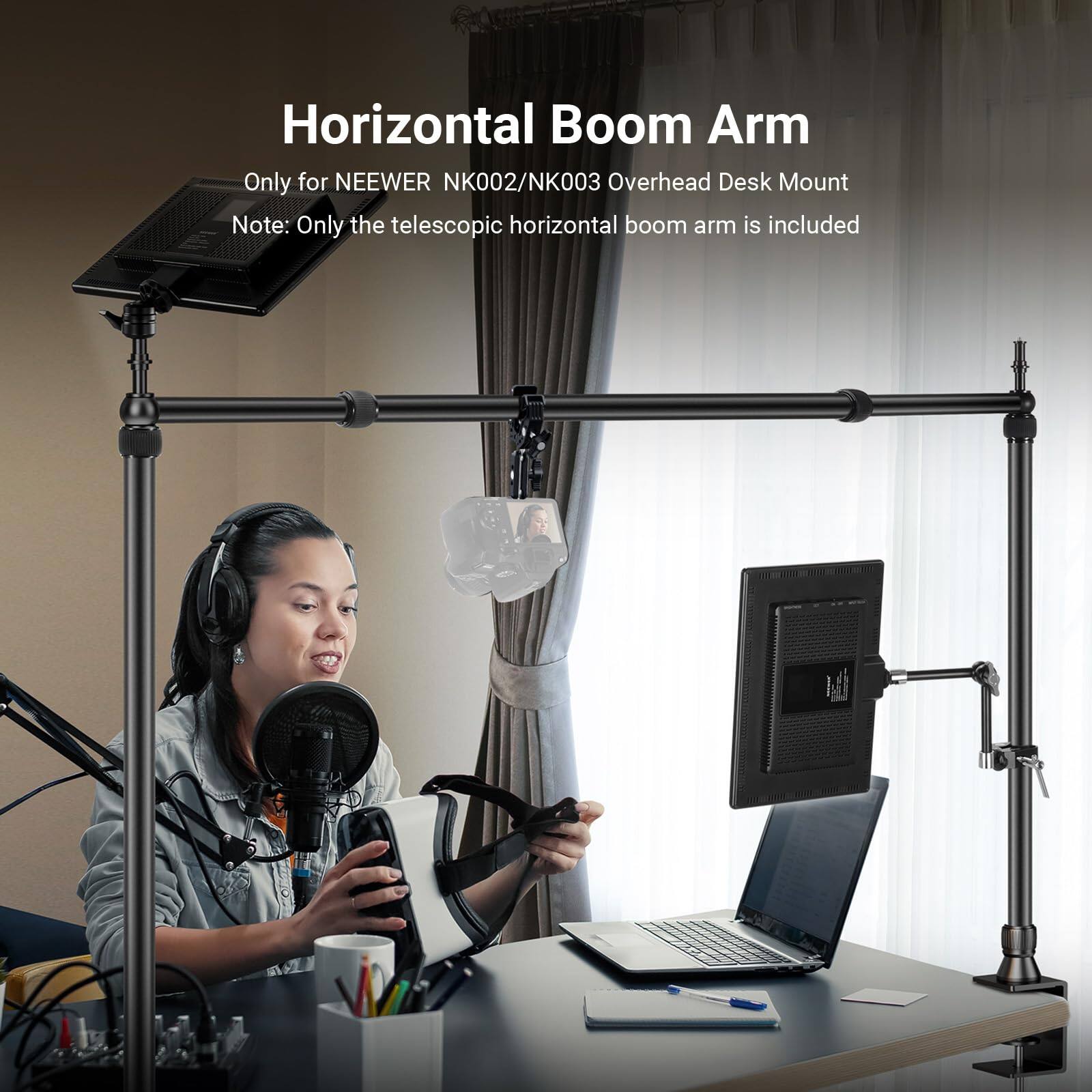 Horizontal Boom Arm Only for NEEWER NK002/NK003 Overhead Desk Mount  
Note: Only the telescopic horizontal boom arm is included