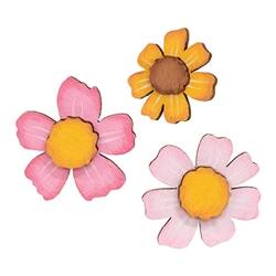 Angle. BreeBe - 6/Set - Flowers & Bees Wooden Bowl Fillers - Multicolor.