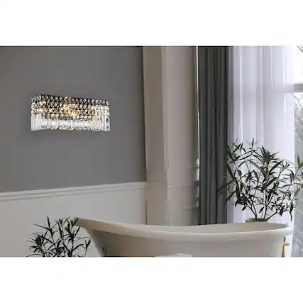 Front. Elegant Lighting - Maxime 18 Inch Black Wall Sconce - Black And Clear.