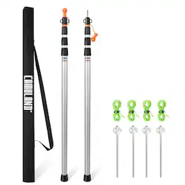 CAMULAND - Tent Poles for Tarp Telescoping Camping Gear Accessories - Silver