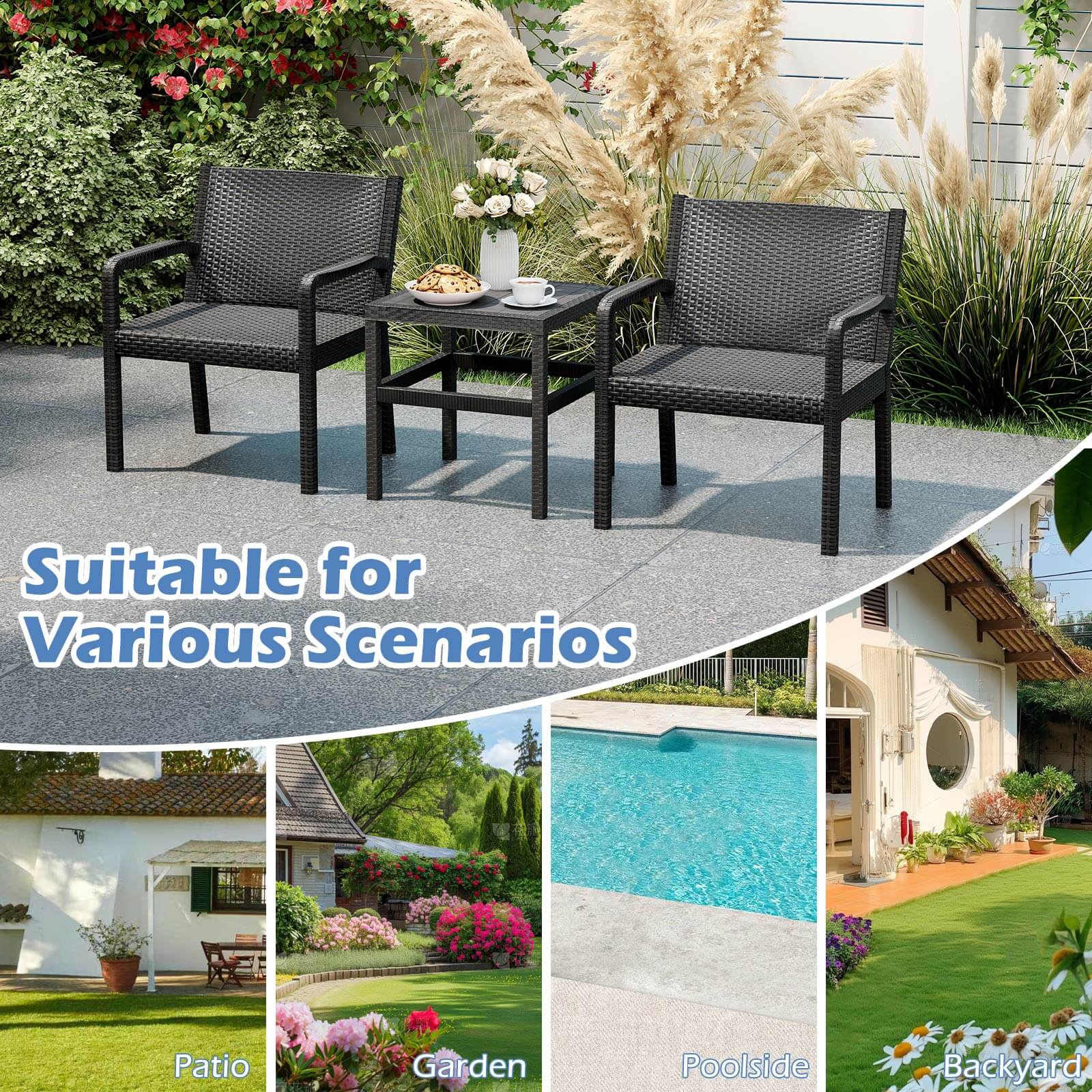 Suitable for Various Scenarios

- Patio
- Garden
- Poolside
- Backyard