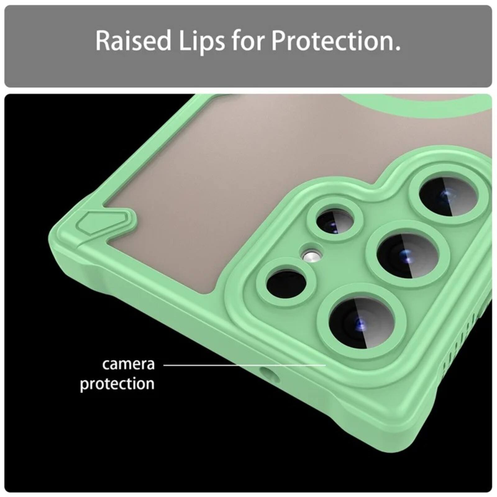 Raised Lips for Protection.  
camera protection