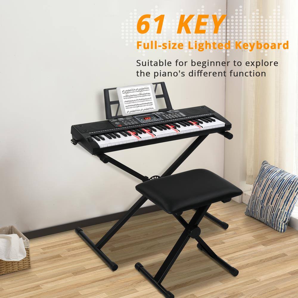 61 KEY  
Full-size Lighted Keyboard  
Suitable for beginner to explore the piano's different function