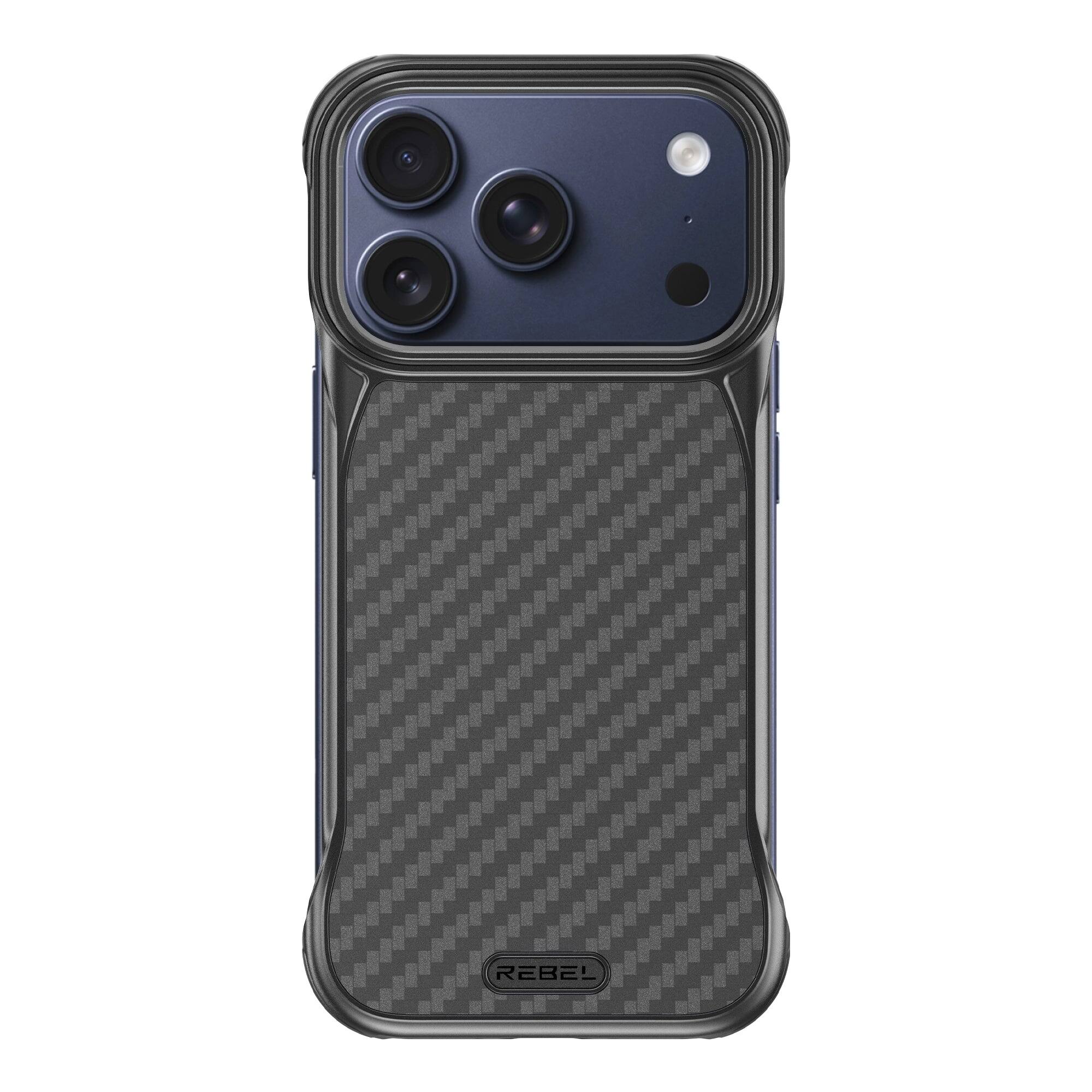 Front. Rebel - Rebel - Rebel FLEX Series Case For Apple iPhone 17 Pro - Black/Aramid Fiber - Black.