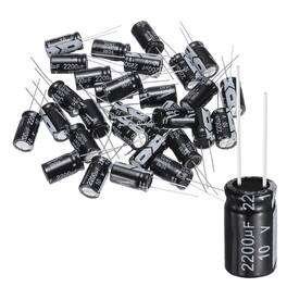 Unique Bargains - 2200uF 10V 10x17mm Electrolytic Capacitor, 105C High Temp Radial Leads, for TVs/LCDs/VCD, 30pcs - Black