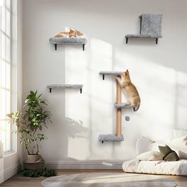 Hirose Alice - Cat Wall Shelves Stable & Safe 1 Furniture Wooden Climbing With For Drywall - Light Gray (with no hammock)