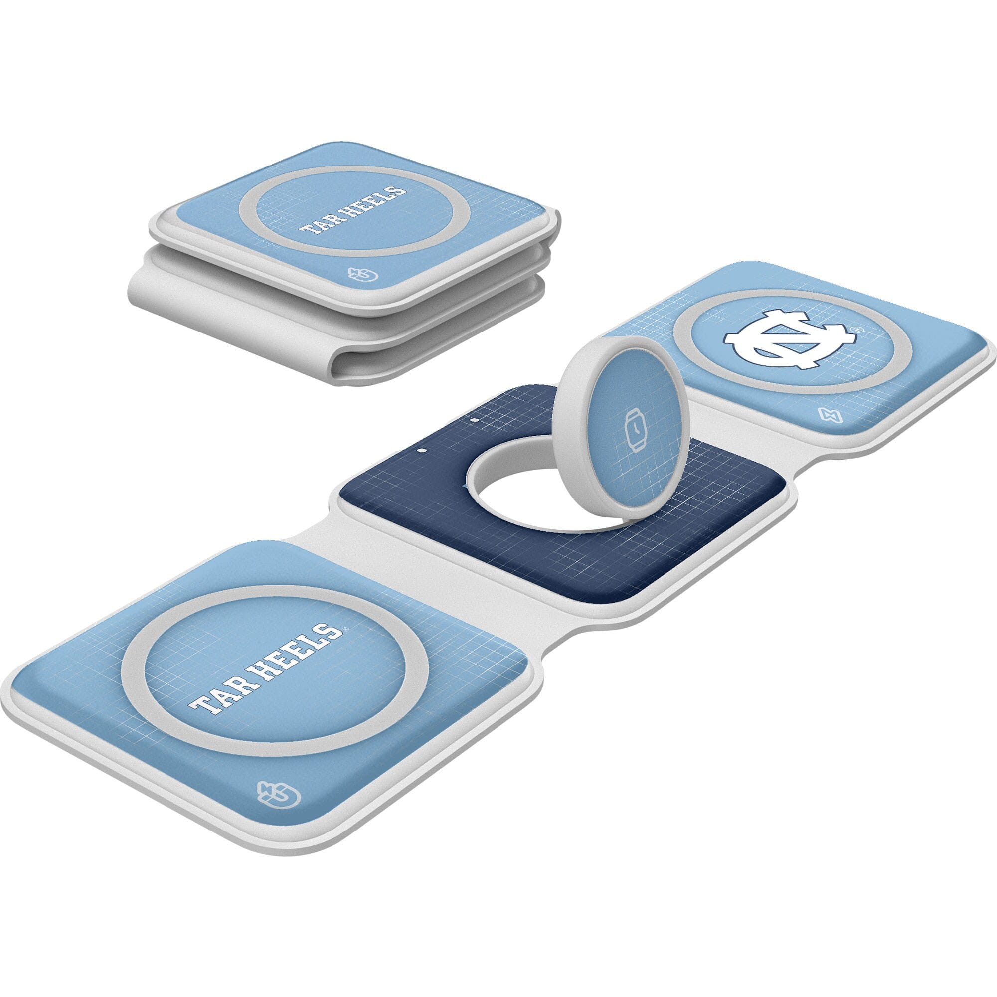 Keyscaper - North Carolina Tar Heels 3-in-1 Foldable Charger - White