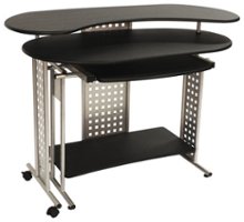 Comfort - Regallo Expandable L-Shape Computer Desk - Black - Front_Zoom