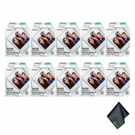 Fujifilm - 10xFUJIFILM INSTAX SQUARE White Marble Instant Film (10 Exposures), Microfiber Cleaning Cloth, Bundle