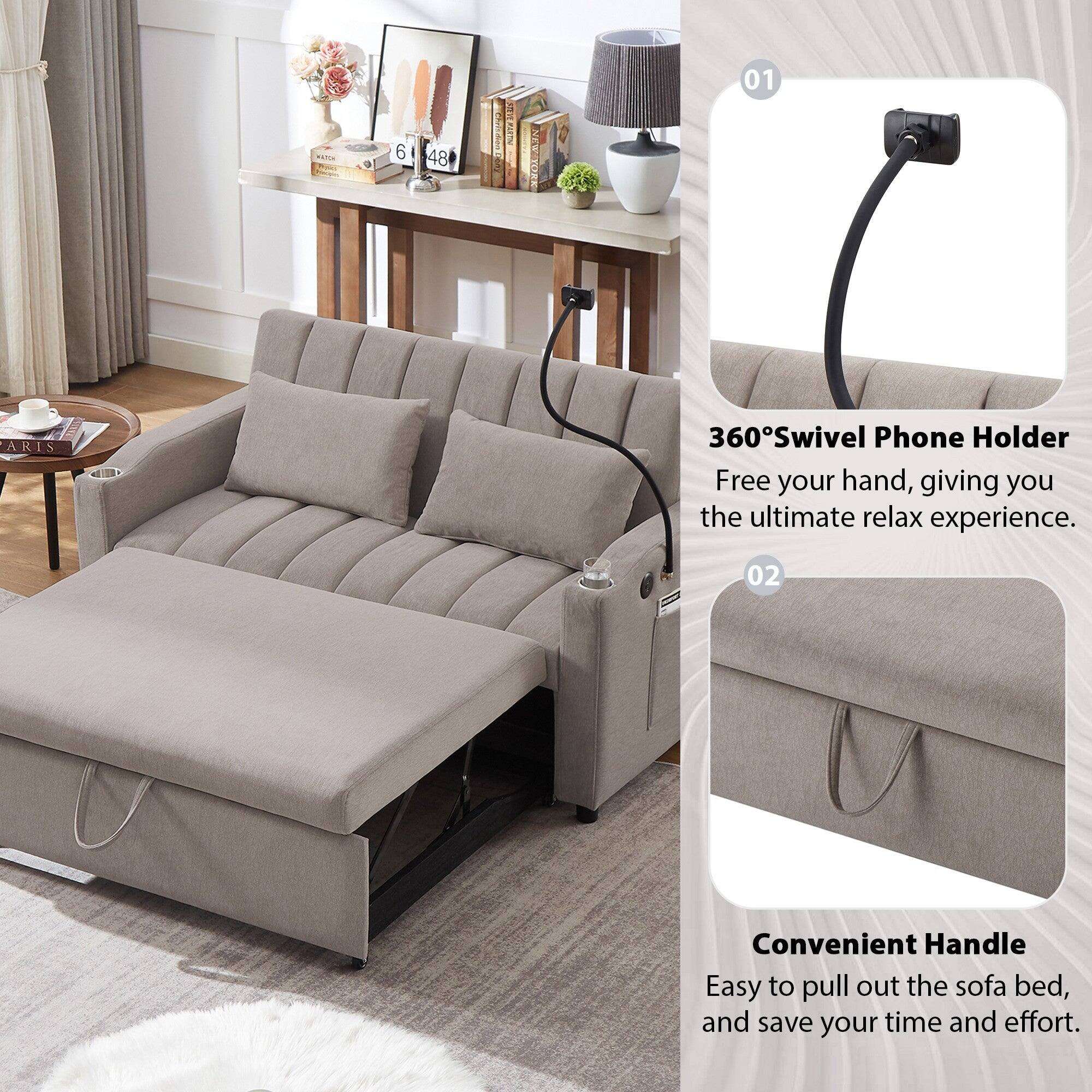 METIA 6 48 E METN OUAIN

01 ARIS 360° Swivel Phone Holder
Free your hand, giving you the ultimate relax experience.

02 Convenient Handle
Easy to pull out the sofa bed, and save your time and effort.