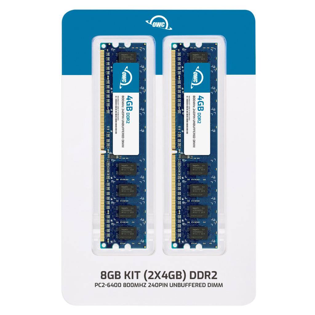 OWC 8GB (2x4GB) DDR2 800 PC2 6400 CL6 2Rx8 240 pin 1.8V Non ECC