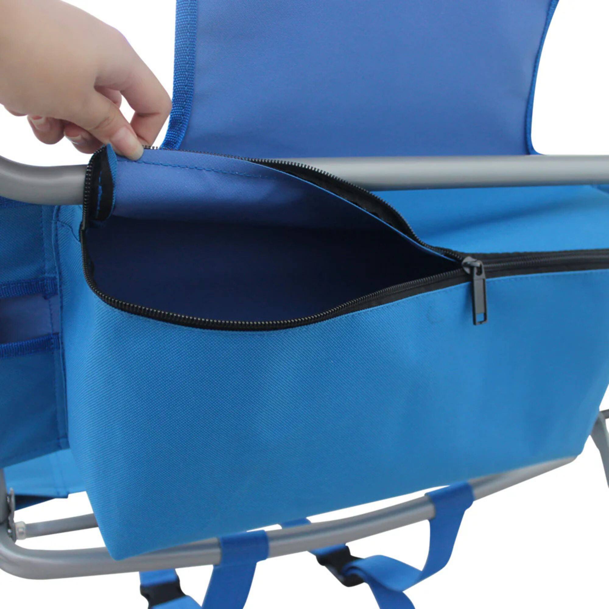 Alt View 8. Ostrich - Ostrich The Tommy-O Backpacker Beach Chair with Face Hole & Cup Holder, Blue - Blue.