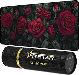 Hystar - Extended Gaming Mouse Pad | XXXL 45" x 20" | 5mm Thick, Waterproof Surface, Polyester Fabric, and Rubber Base - Bloom