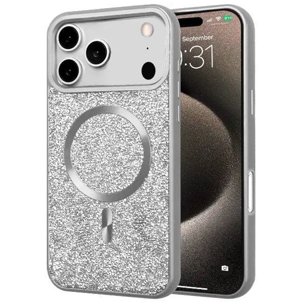 Entronix [Magnetic] Case for iPhone 17 Pro Rhinestone Covered Back