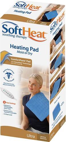 Front Standard. SoftHeat - Ultramoist Heating Pad - Blue.