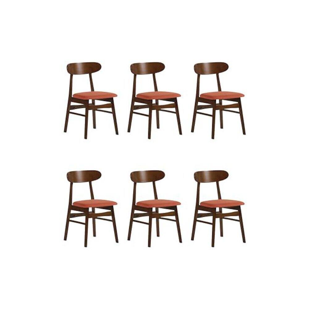 Front. New Classic Furniture - Morocco Orange Solid Wood Dining Chair (Set of 6) - Orange.