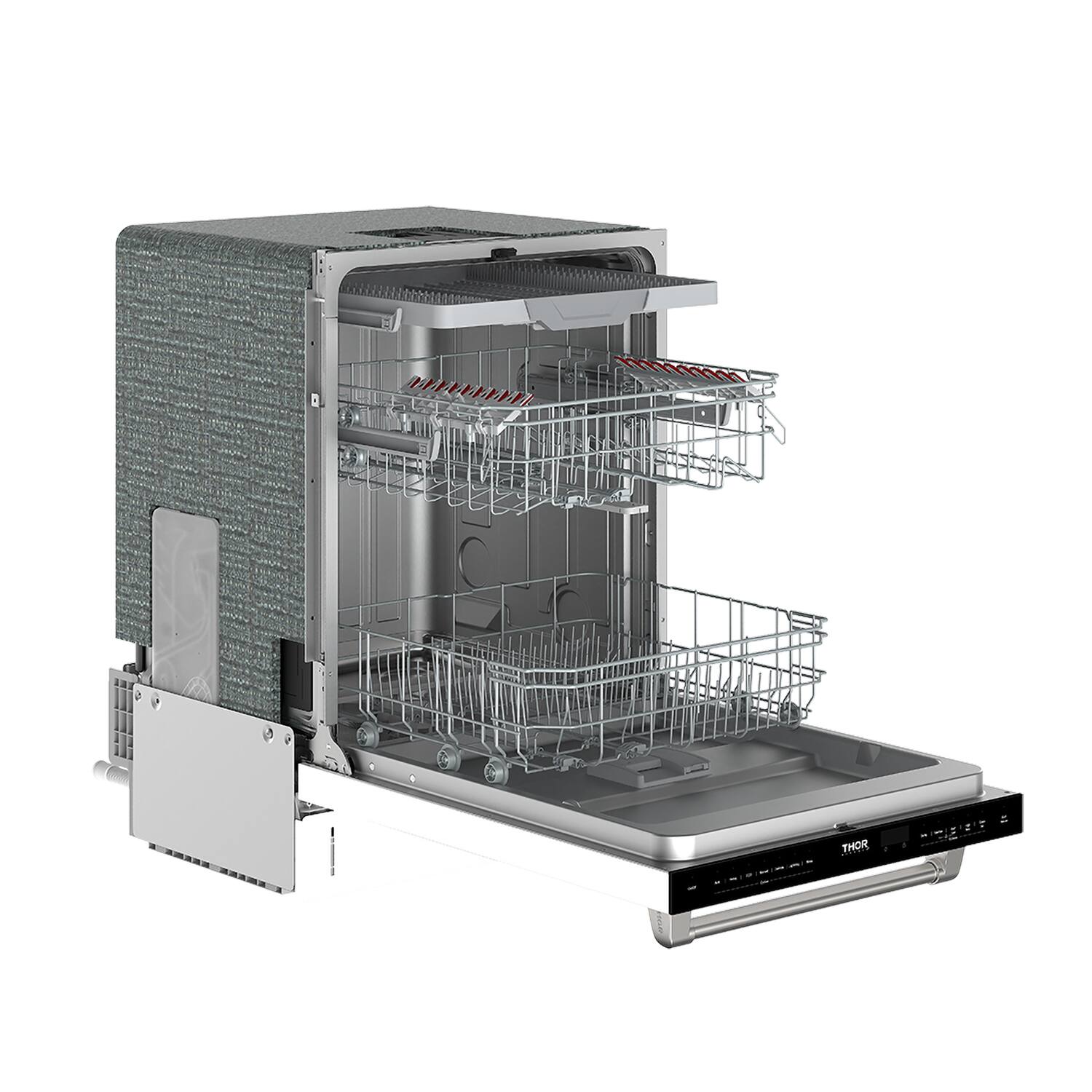 Alt View 8. Thor Kitchen - 24" Top Control Built-In Dishwasher Stainless Steel Tub with 3rd Rack, 47 dBA - Matte White.